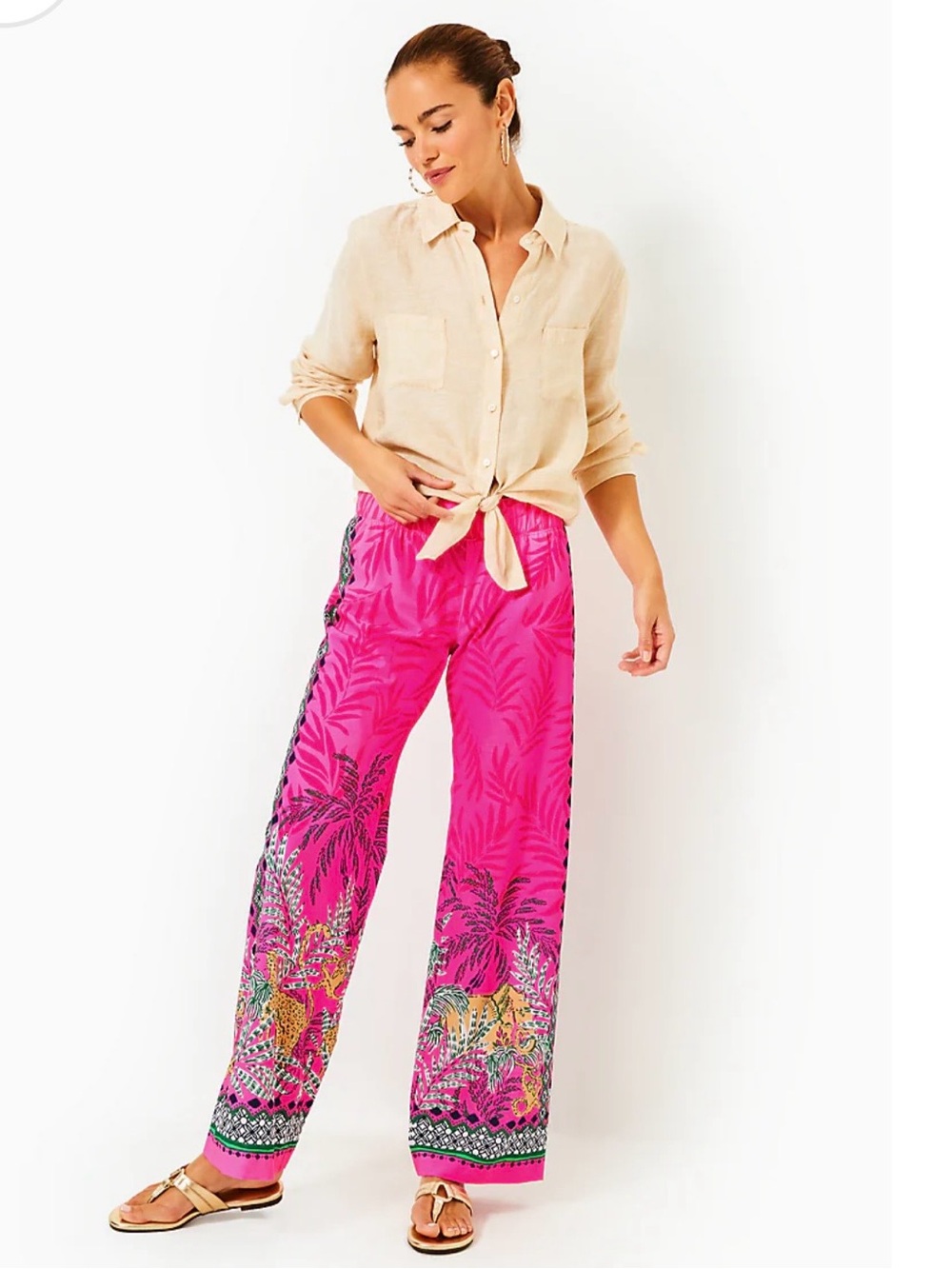 Lilly Pulitzer Bal Harbour Palazzo Multi Wild Engineered Pants